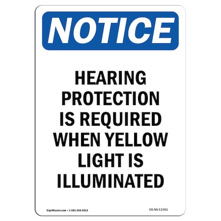 Signmission OSHA Notice Sign, Hearing Protection Is Required, 10in X 7in Rigid Plastic, OS-NS-P-710-V-13361 OS-NS-P-710-V-13361